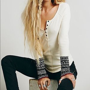Free People Alpine Sweater Cuff Thermal Henley